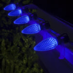 25 Pack C9 Blue LED Superbrite Holiday Christmas Faceted Bulb (81871)