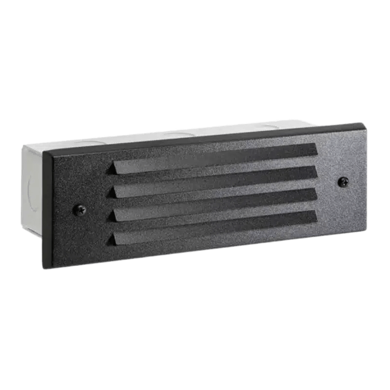 Vista 4246 9" Black Aluminum 2.5W 2950K LED Louvered Step Brick Light (SL-4246-B-2.5-W-T3)