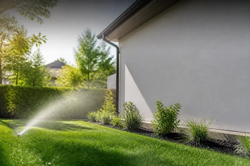 Residential lawn sprinkler zone running off a smart irrigation controller