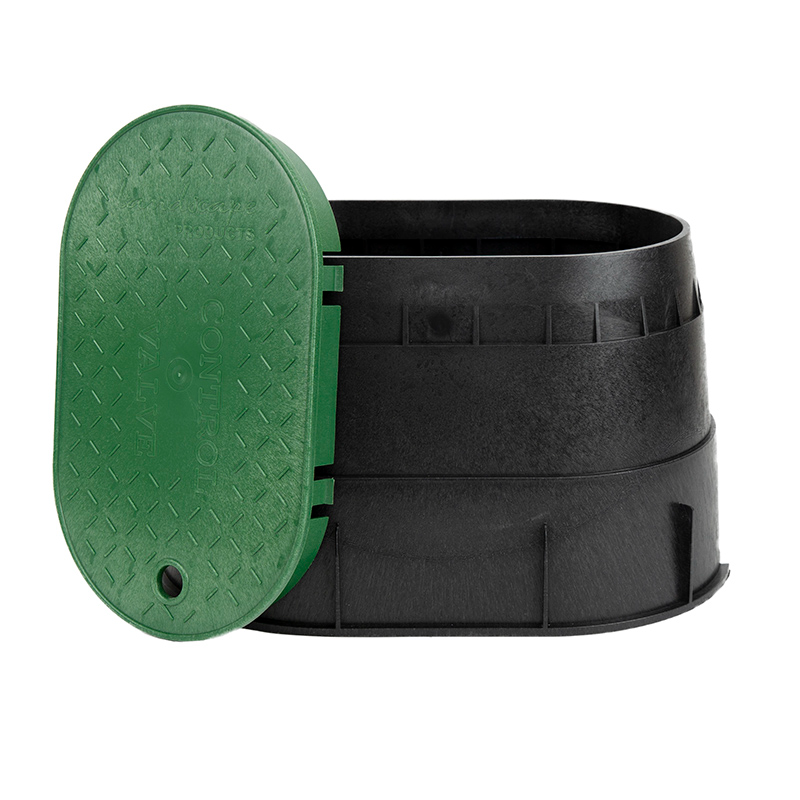 8 x 14 in. Green Oval Valve Box with Green Lid