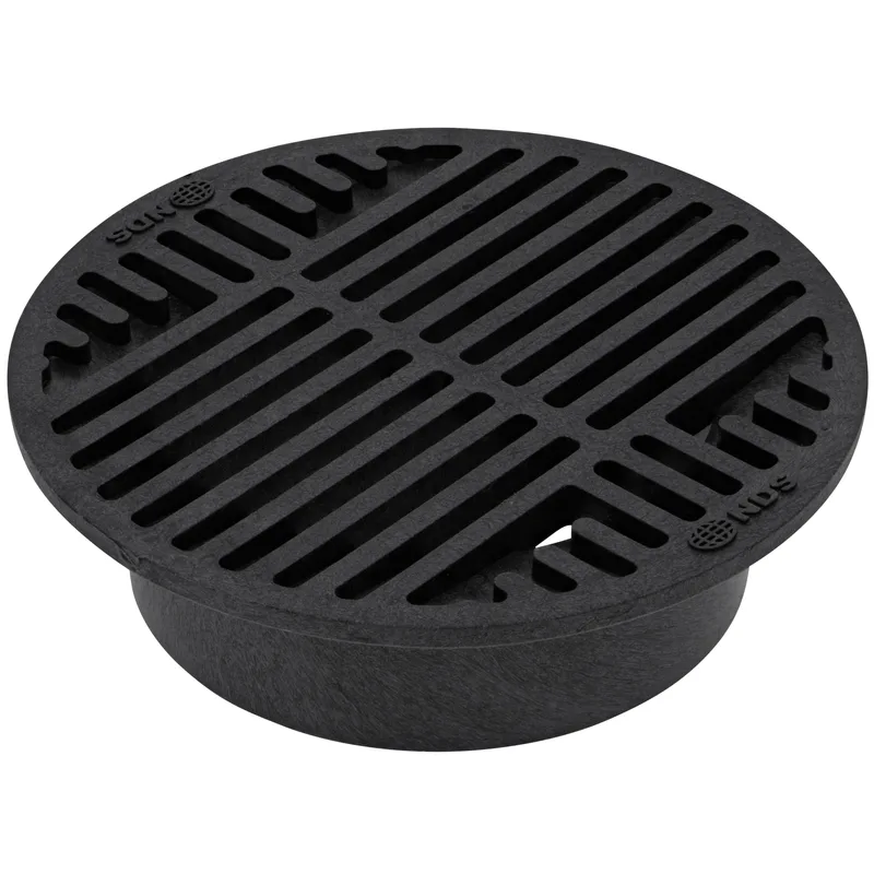 NDS 8 in Round Drain Grate Black (10)