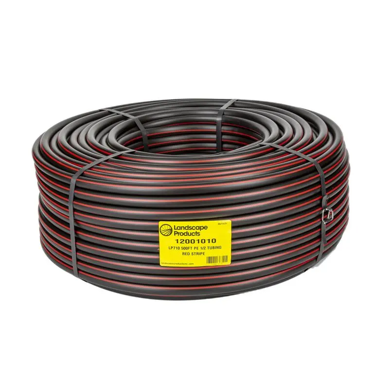 Landscape Products LP710 1/2 in Red Stripe Drip Tubing – 500 ft Roll (11200020) Landscape Products LP710 1/2 in Red Stripe Drip Tubing – 500 ft Roll (11200020)
