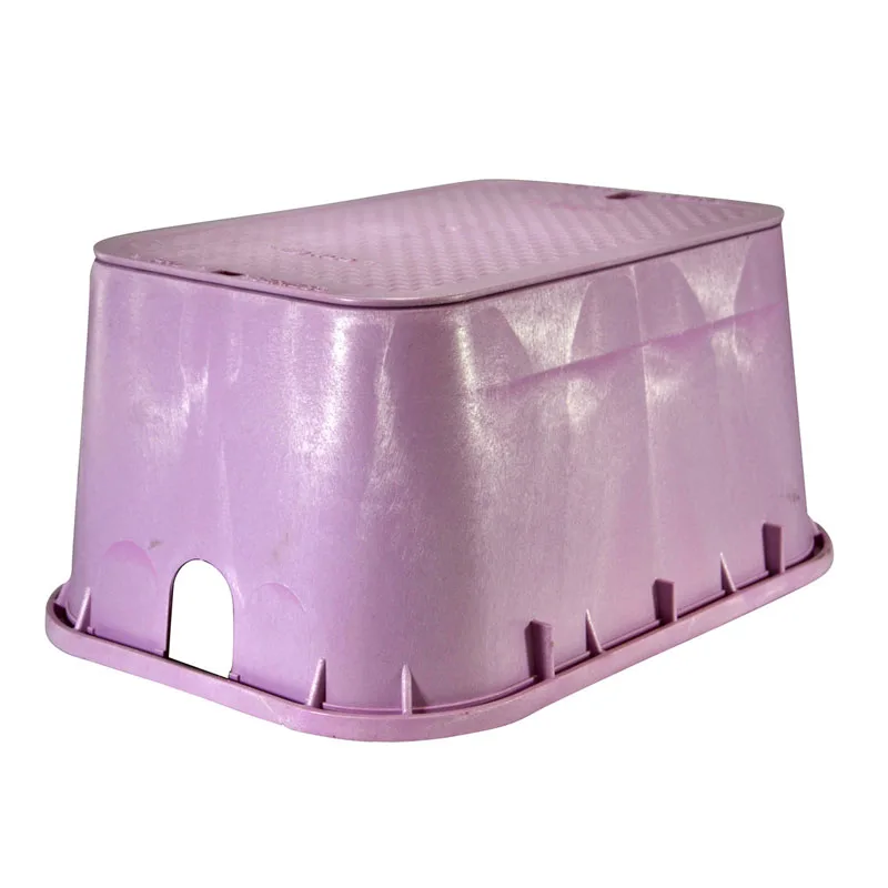 NDS Standard Jumbo 13" x 20" 12" Deep Overlapping Polypropylene/HDPE Valve Box, Purple (117PBCR)