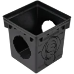 NDS 12 in Square Catch Basin with 2 Openings - Black (1200)