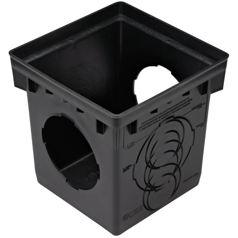NDS 12 in Square Catch Basin with 2 Openings - Black (1200)