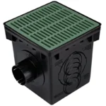 NDS 12" Square Catch Basin Kit, 2-Outlet Green (1200GRKIT)