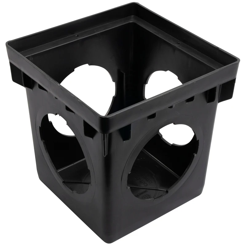 NDS 12 in Square Catch Basin w/ 4 Openings Black (1204)
