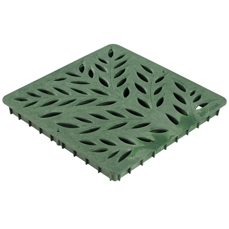 NDS 12" x 12" Square Green Catch Basin Decorative Botanical Drain Grate | NDS1218GR