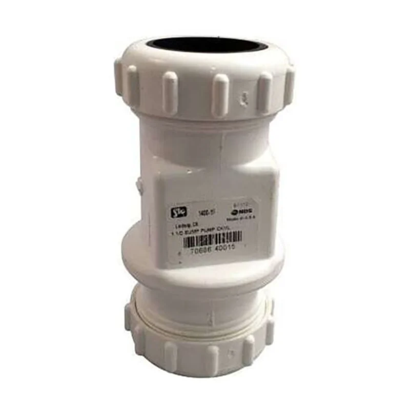 NDS 1-1/2" IPSCompression 125 psi Static at 72 Degrees F White PVC Sump Pump Check Valve (1400-15)