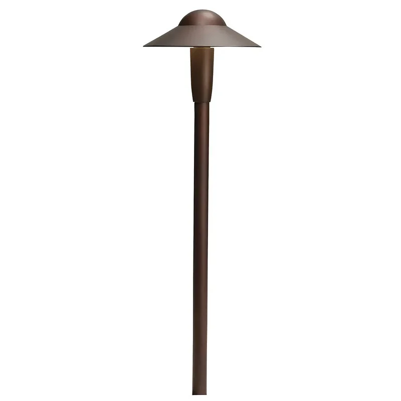 Kichler Warm-White LED 6″ Dome Path Light 2700K – Textured Architectural Bronze (15870AZT27R)