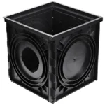 NDS 18″ Square Expandable Catch Basin, 2-Outlet Black (1800)