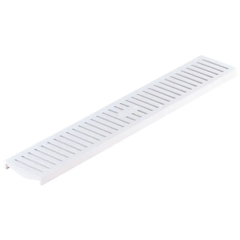 NDS Spee-D Channel 2' x 4-1/8" Rectangular Drain Grate, White HDPE Slotted (240)