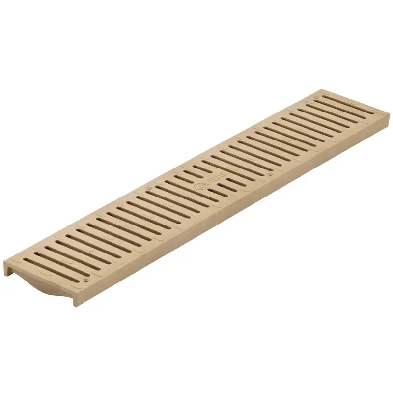 NDS Spee-D Channel 2' x 4-1/8" Rectangular Drain Grate, Sand HDPE Flat (244)