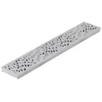 NDS 24" Rectangular HDPE Gray Decorative Botanical Channel Grate | NDS252GY