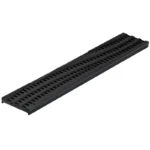 NDS Spee-D Channel 2′ x 4-1/8″ Rectangular Drain Grate, Cast Iron Decorative Wave (253CI)