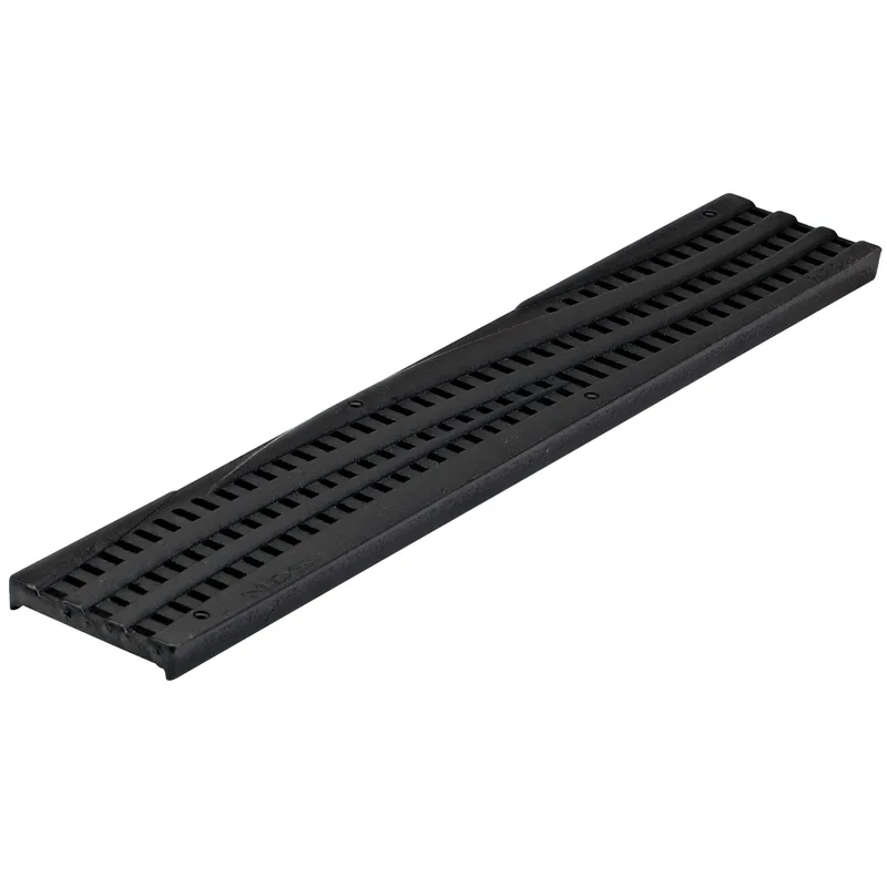 NDS Spee-D Channel 2′ x 4-1/8″ Rectangular Drain Grate, Cast Iron Decorative Wave (253CI)
