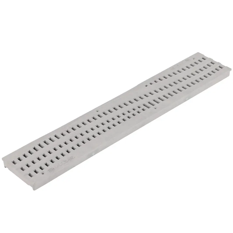 NDS 24" Rectangular Hdpe Gray Decorative Wave Channel Grate (253GY)