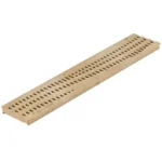 NDS Spee-D Channel 2' x 4-7/16" Rectangular Drain Grate, Sand HDPE Decorative Wave (253S)
