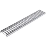 NDS Spee-D Channel 2' x 4-1/8" Rectangular Drain Grate, Gray Galvanized Steel (254)