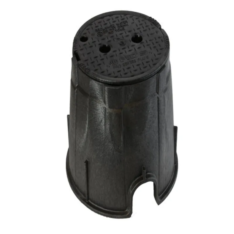 NDS Pro-Spec 10" Round Valve Box Overlapping HDPE Black (312BCRBLK)