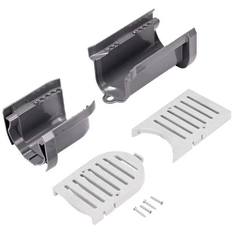 400-ACSE-WH Start and End Section Kit with Gray Grates - 4-3/4 in W x 6 in L