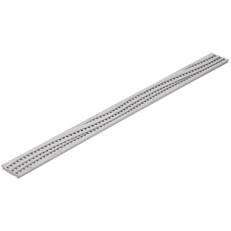 NDS Mini Channel 3' Rectangular Drain Grate, Gray Wave (555GY)