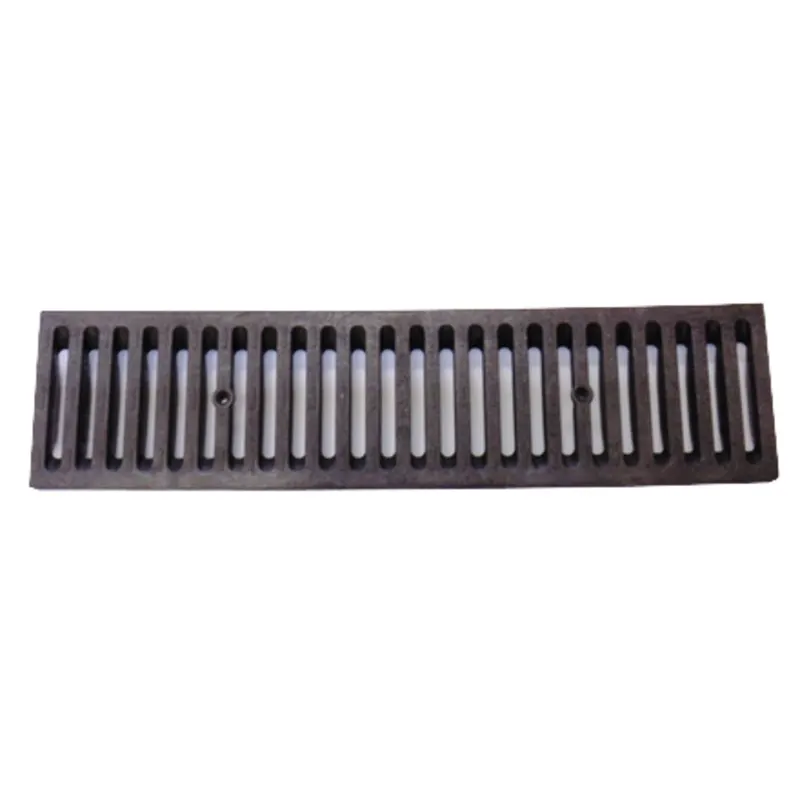 NDS Dura Slope 2' x 6" Rectangular Channel Drain Grate, Black Flat (663)