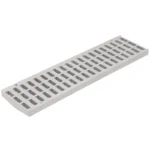 NDS Pro 5-1/4" x 19-5/8" Rectangular Channel Drain Grate, Light Gray Polyethylene (814)