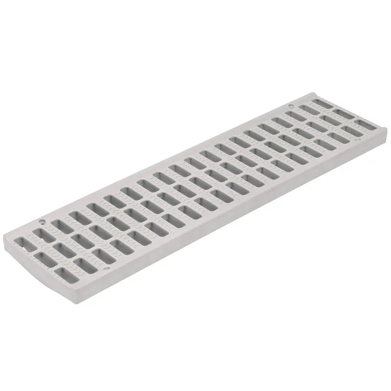 NDS Pro 5-1/4" x 19-5/8" Rectangular Channel Drain Grate, Light Gray Polyethylene (814)