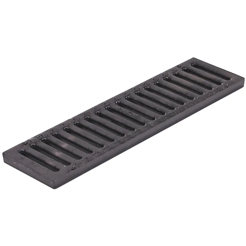 NDS Pro 5-1/4″ x 19-11/16″ Rectangular Channel Drain Grate, Black Ductile Iron (823)