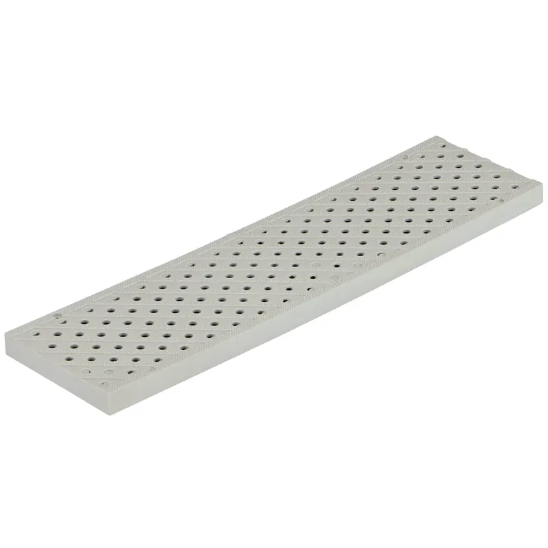 NDS Pro 5-3/16" x 19-11/16" Rectangular Channel Drain Grate, Light Gray Polyethylene (826)