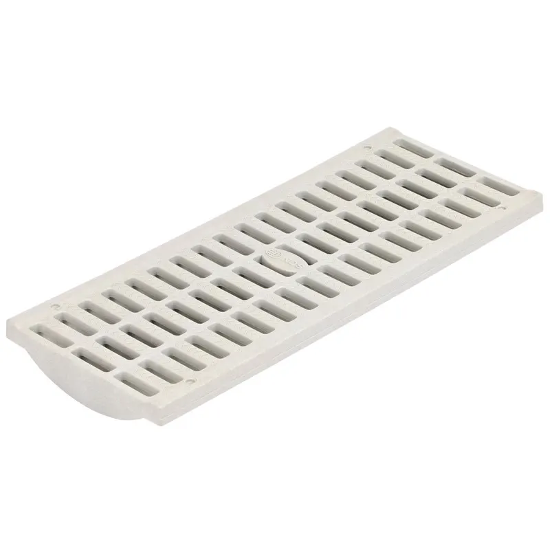NDS Pro 7-7/8" x 19-11/16" Rectangular Channel Drain Grate, Light Gray Polyethylene (837)