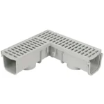 NDS 5" Pro Channel Drain 90° Elbow w/ Grate, Light Gray (861)