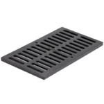 NDS Pro 11-11/16″ x 19-11/16″ Rectangular Channel Drain Grate, Black Ductile Iron (885)