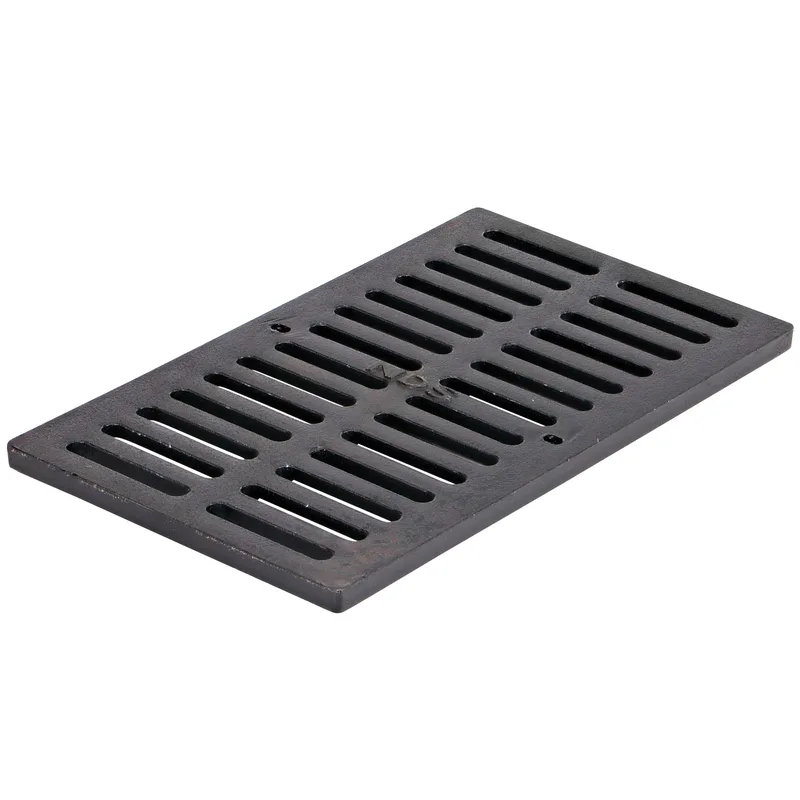 NDS Pro 11-11/16″ x 19-11/16″ Rectangular Channel Drain Grate, Black Ductile Iron (885)