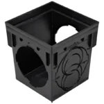 NDS 9 in Square Catch Basin with 2 Openings - Black (900)