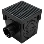 NDS 9" Square Catch Basin Kit, 2-Outlet Black (900BLKIT)
