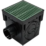 NDS 9" Square Catch Basin Kit, 2-Outlet Green (900GRKIT)