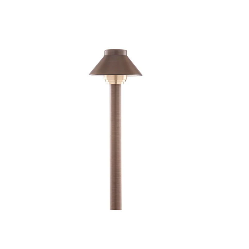 915403S-2.webp Halco Lighting Technologies PTH040-AB Antique Brass Traditional Hat Path Light (915403S)