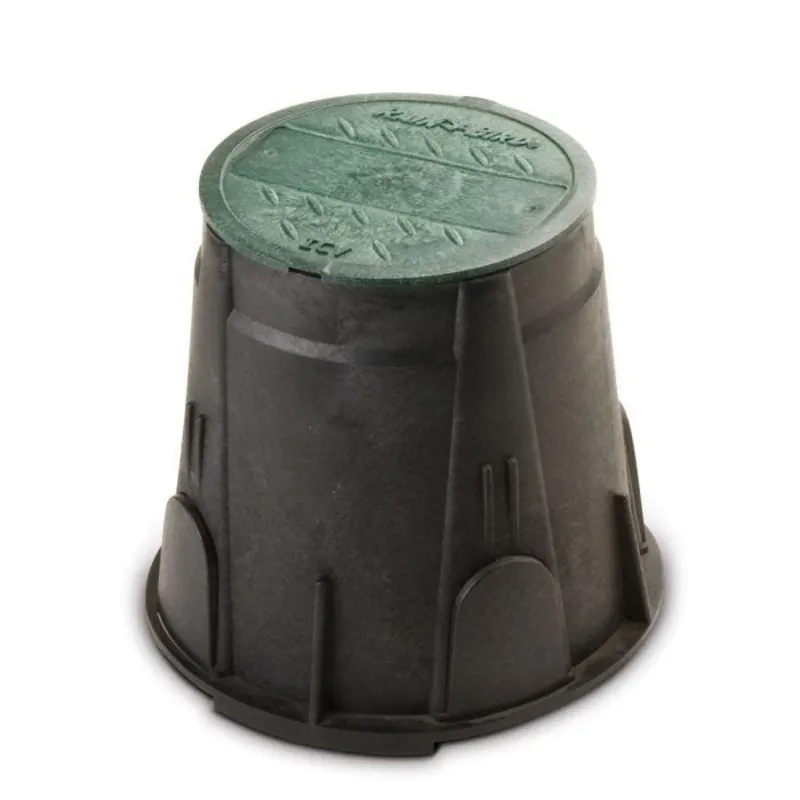 Rain Bird PVB Round Valve Box 7" Overlapping Lid Plastic, Black/Green (A11480)