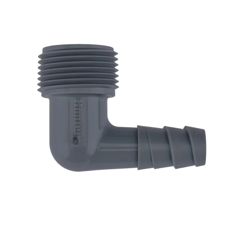 Hunter HSBE-075 3/4″ Male NPT x Spiral Barb Elbow — Bag of 50 (HSBE075)