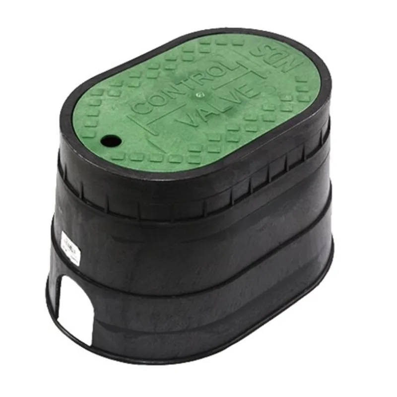 M2-SG-1.webp NDS Standard 8" x 12" Oval Drop-In Valve Box, Polyolefin, Black/Green (M2-SG)