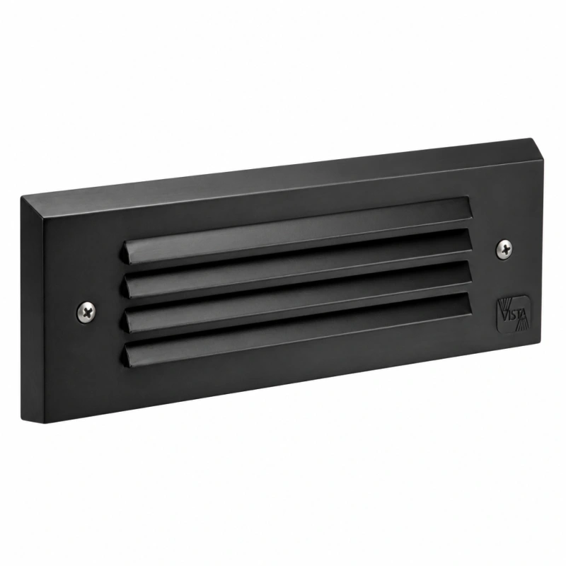 Vista 4246 9″ Black Die-Cast Brass 5W 3000K LED Surface Mount Louvered Step Light (SM-4246-B-5-W)