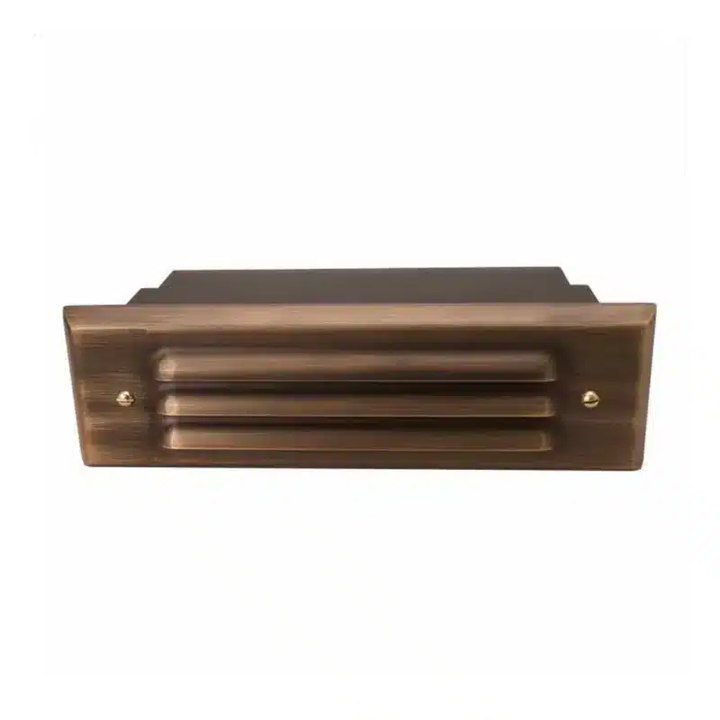 Unique Lighting Systems Voyager 5 Louver Step Light Weathered Brass No Lamp (VO5L-NL)