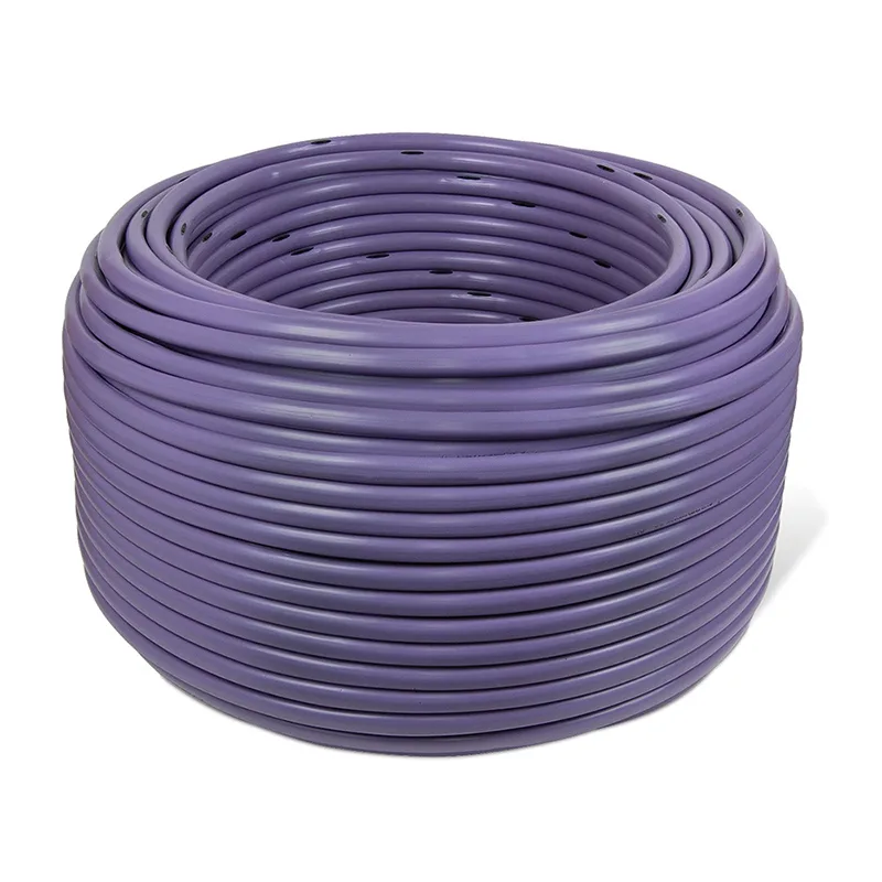 Rain Bird XFSP Polyethylene Subsurface Dripline 1/2″ x 500′ 0.6 gph 12″ Space Shiny Metallic Copper w/ Purple Stripes In-Line Copper Shield Technology Emitter Tubing (X48062)
