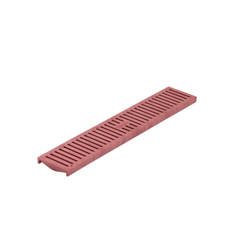 NDS Spee-D® Channel Drain Grate, 4-1/8 in. wide X 2 ft. long, Brick Red Plastic (251)