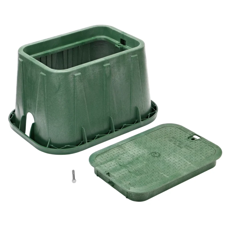 NDS Pro-Spec 14″ x 19″ 12″ Valve Box, Green Reclaimed Water Cover (314BCBRG)
