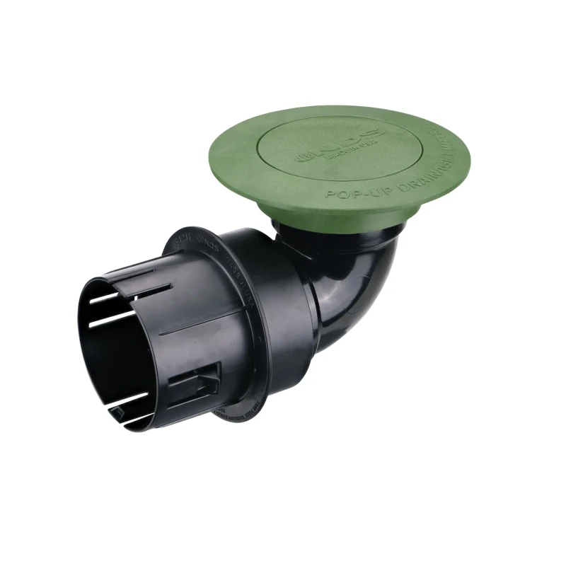 NDS Pop-Up Drainage Emitter with Elbow and Adapter for 3 in. and 4 in. Drain Pipes, Spring Loaded, Green Plastic (430)