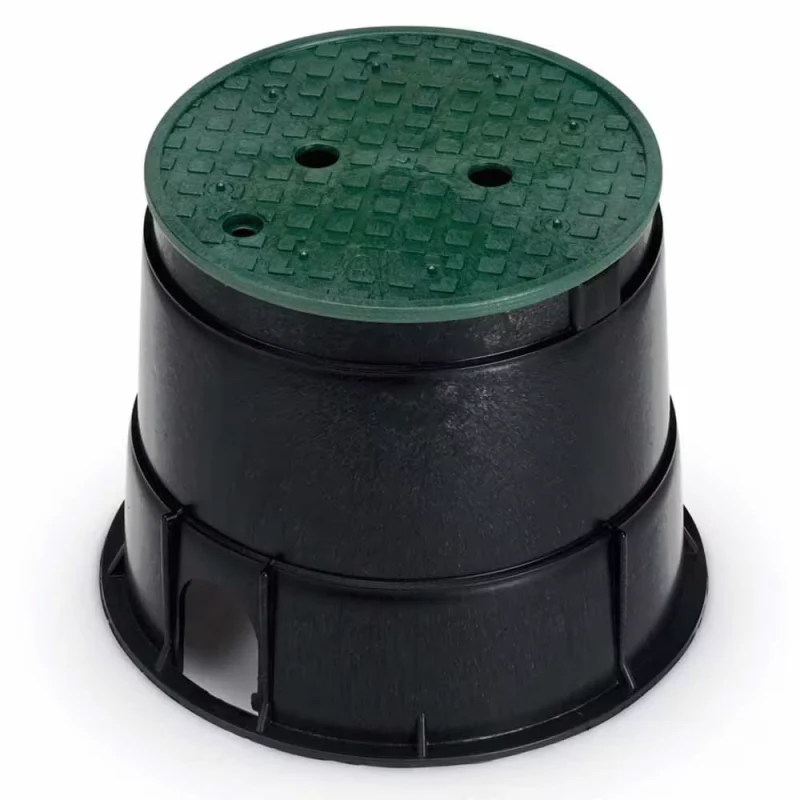 Rain Bird PVB Round Valve Box 10″ Overlapping Lid, Black/Green (A12519)