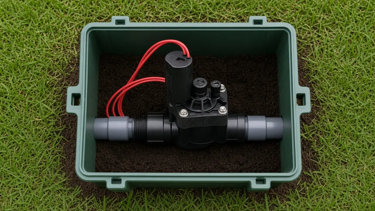 Hunter PGV valve installed in a valve box